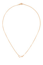 18K RG Hob Diamond Chain Necklace:Pink gold:One Size